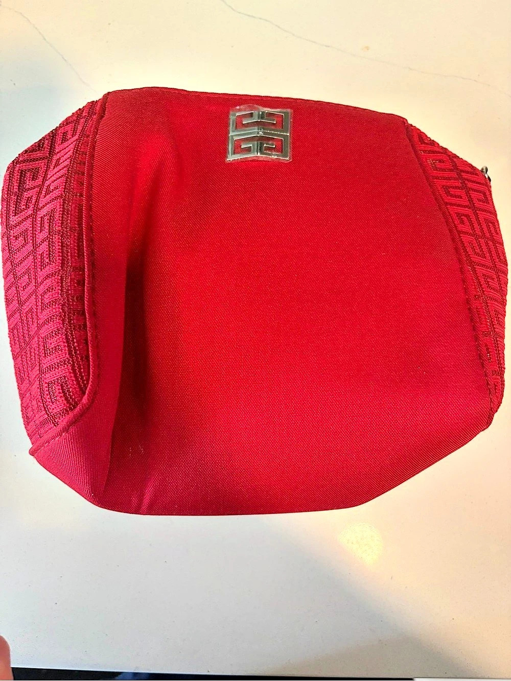 Givenchy Red Monogram Cosmetic Pouch Like New